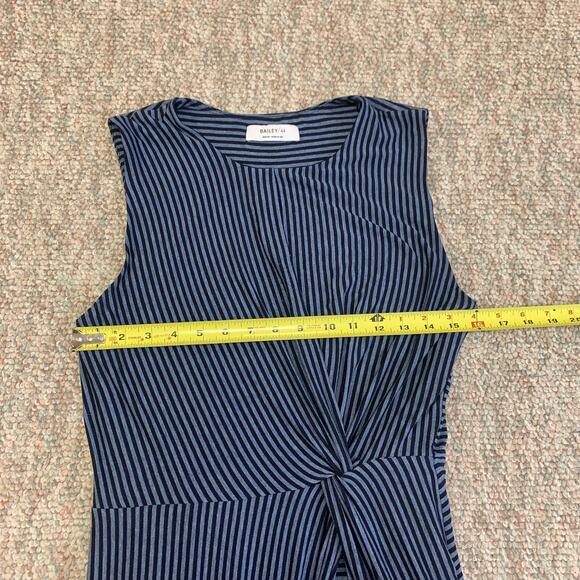 Bailey / 44 navy blue striped asymmetrical dress size M - Picture 10 of 13